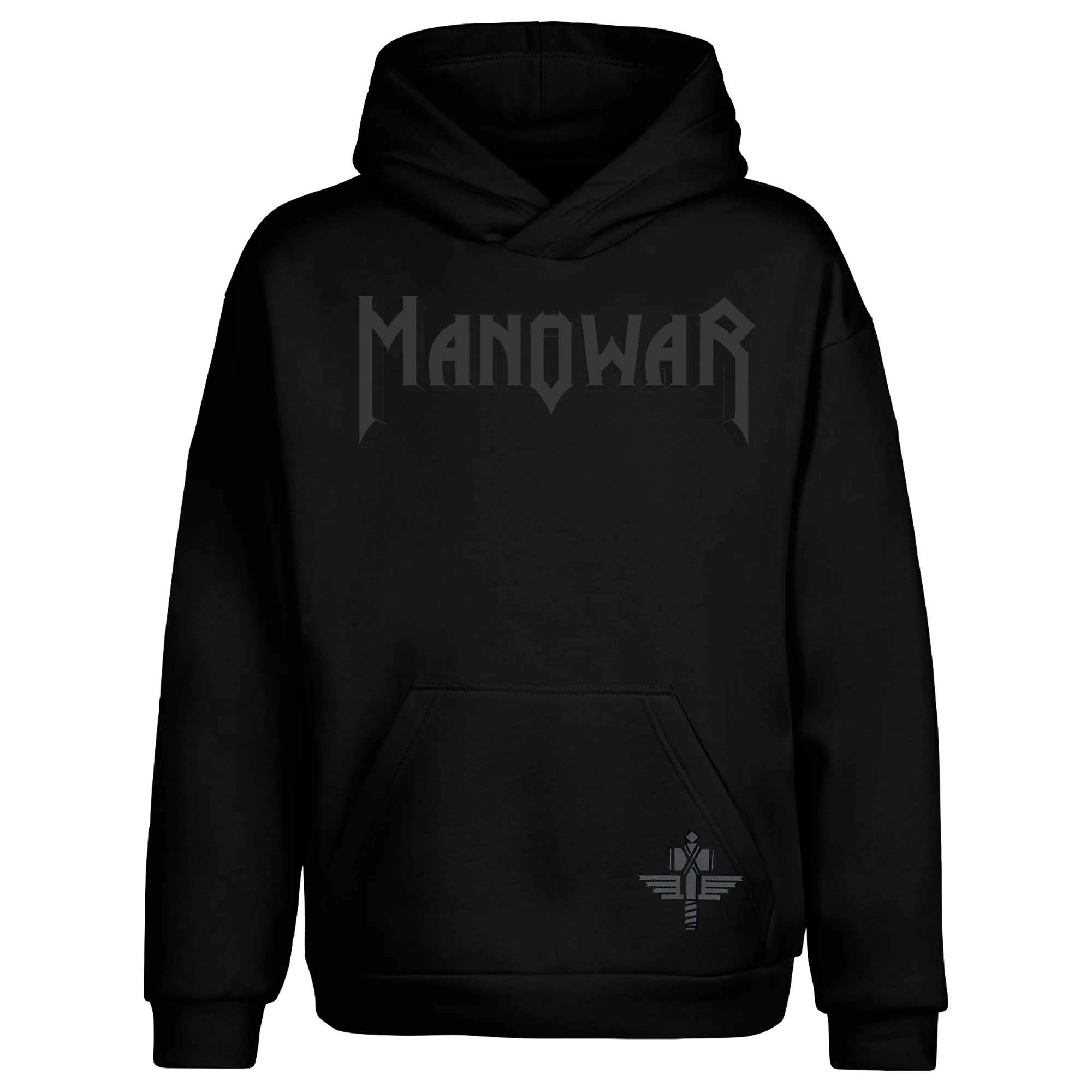 Manowar Hoodie With Black MANOWAR Logo And SOTH Patch