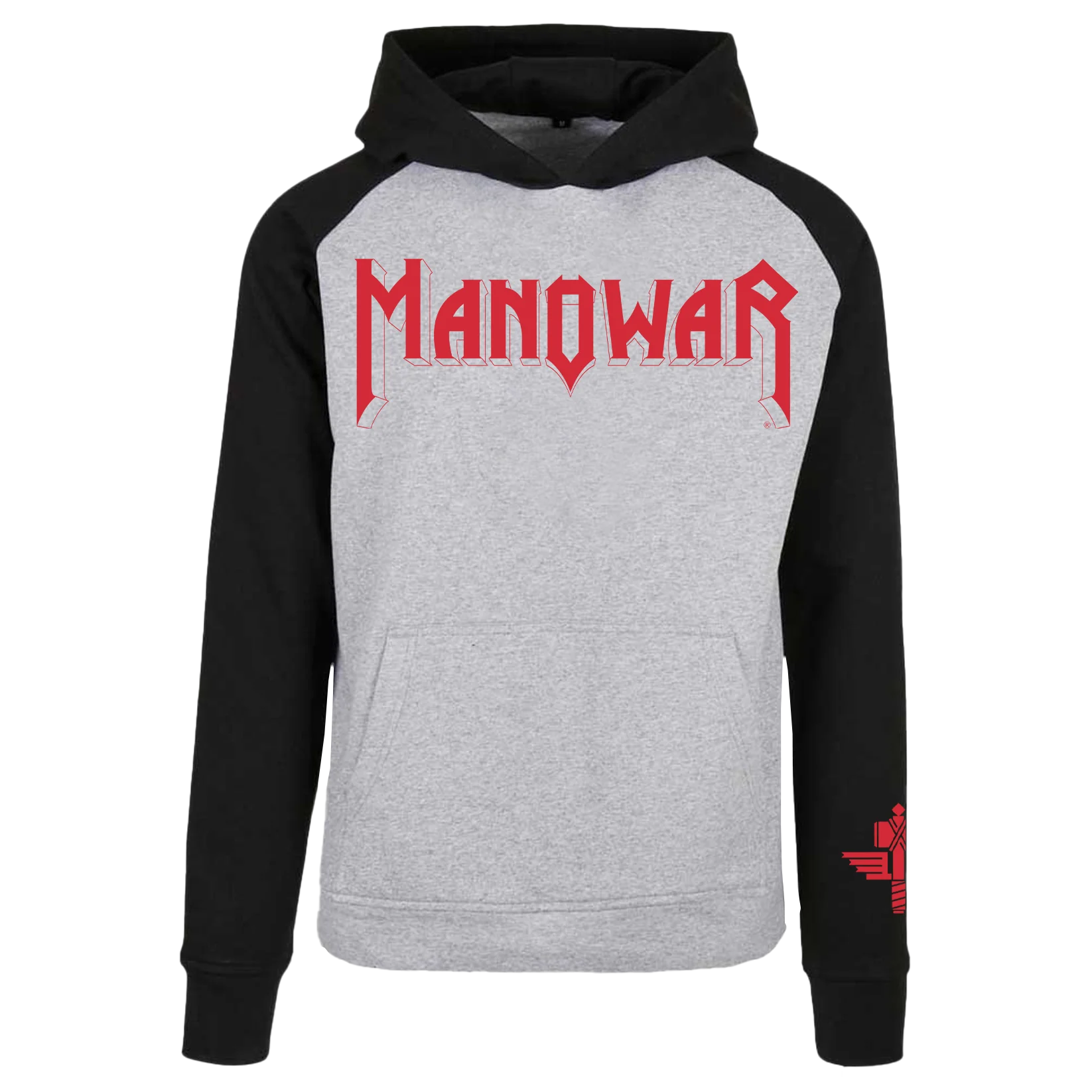 Manowar Kids' Hooded Sweatshirt - Red Logo & Sign Of The Hammer