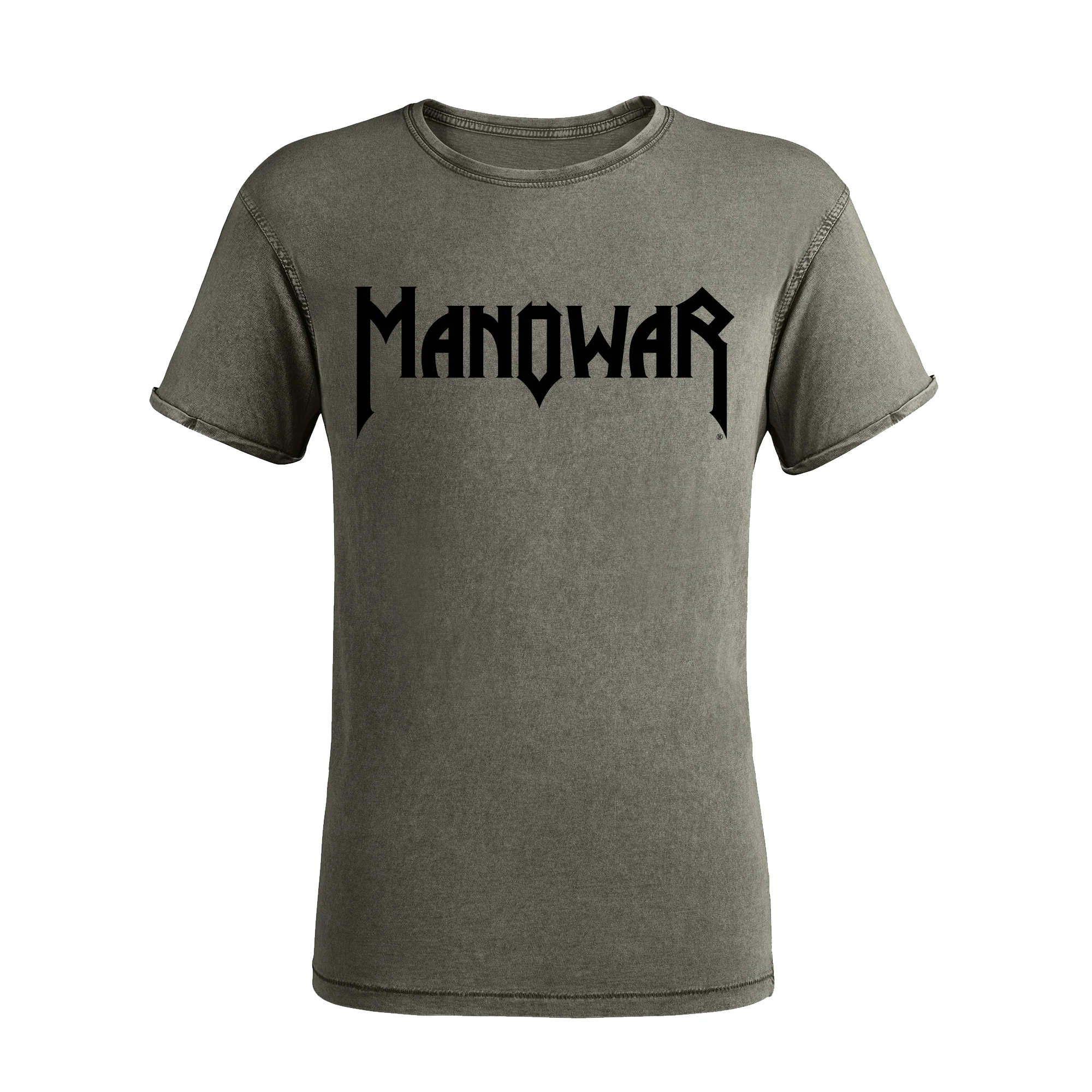 MANOWAR T-SHIRT GREEN ACID WASH VINTAGE LOGO - Image 2