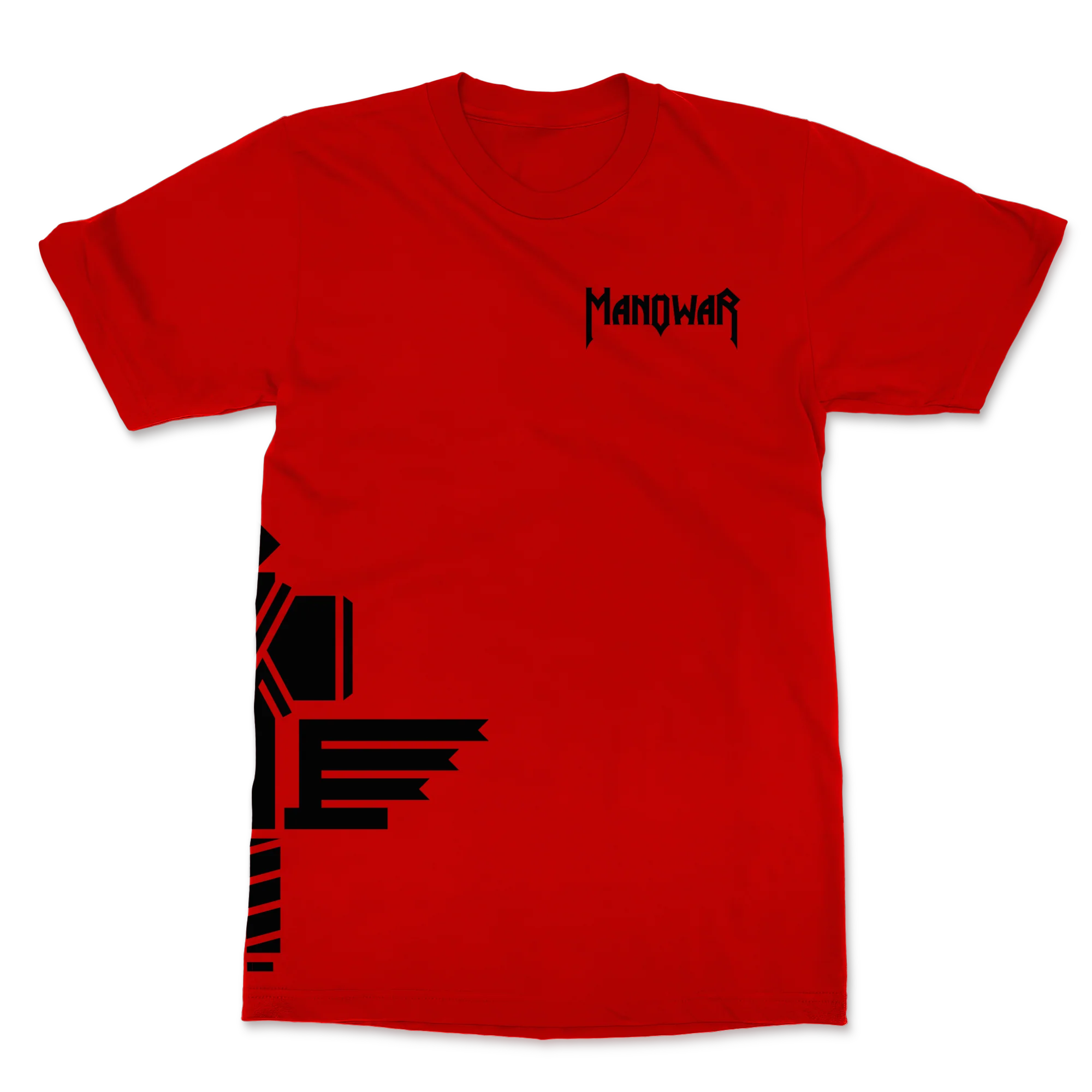 MANOWAR T-SHIRT SIGN OF THE HAMMER SIDE PRINT RED 2025