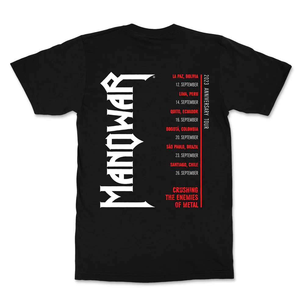 Manowar T-shirt Crushing the Enemies of Metal - Tour South America 2023 - Ltd. Edition - Image 2