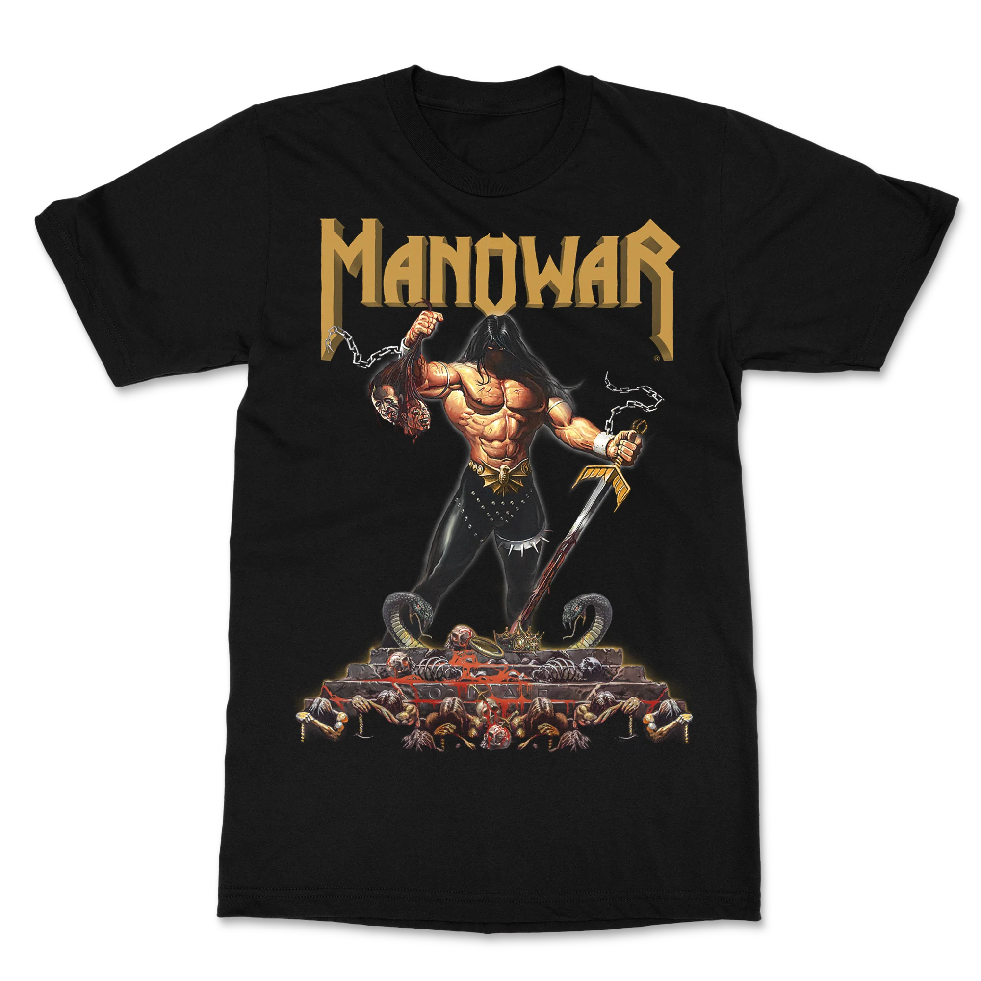 Manowar T-Shirt Dawn Of Battle Yellow Logo